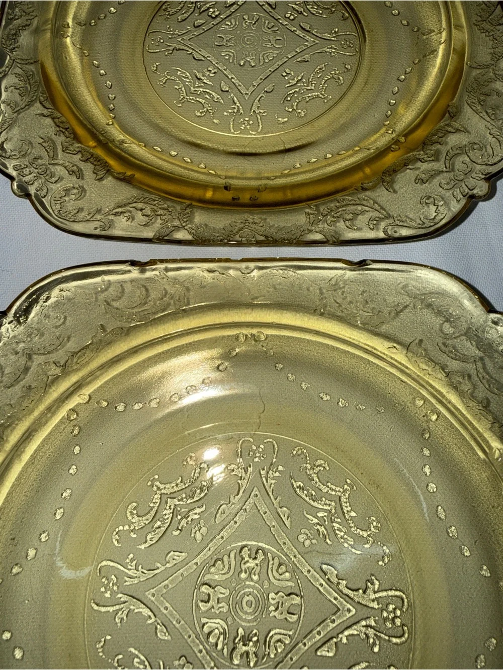 Vintage Amber Depression Glass Salad Dessert Plates Set of 4